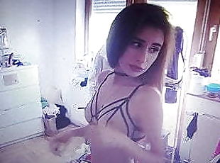 Young girl switches to lingerie (Voyeur Spy)