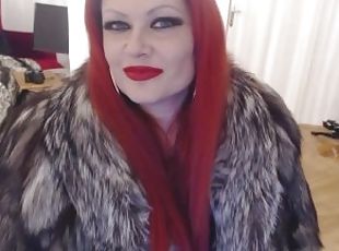 German Redhead Goddess in Fur Coat