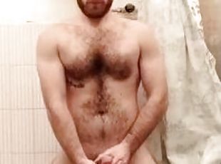 Hairy ginger shower twink