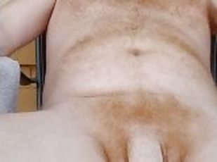 Hairy ginger  naked and showing off at the hotel