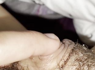Big Erected Clitoris Masturbation In Bed Hairy 4K
