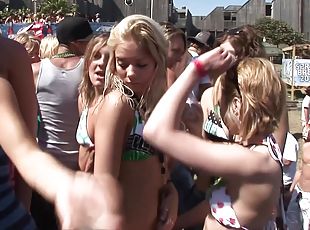 Fest, Amatør, Tenåring, Bikini, Springbreak, Blotting