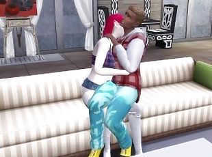 Vampiress was thirsty and ended up sucking a colored boy's cock - Sexual Hot Animations