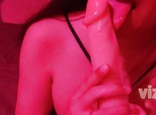 Hot girl Masturbation, my wet pussy & riding dildo with big boobs girl - viza showgirl