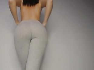 Try-On Haul TIGHT Yoga Pants and Shows Perfect Tight Ass and Pussy