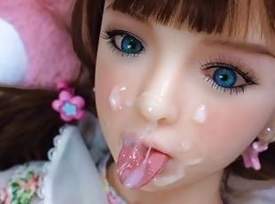 Titsfuck and facial cum on my cute doll 13