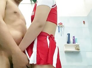cosplay in the bathroom