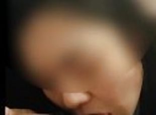 Asian girl suck deepthroat and cum on her face