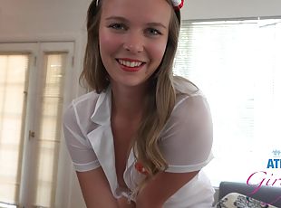 sykepleier, amatør, blowjob, tenåring, handjob, pov, footjob, uniform, virkelig, pikk