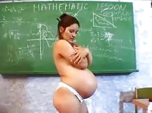 Tetas grandes, Masturbación, Preñada, Profesora, Consolador, A solas, Clase, Morena