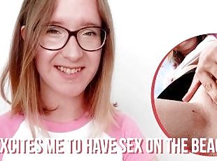 Clitoris (bagian atas vagina paling sensitif), Kacamata, Mastubasi, Puting payudara, Umum, Vagina (Pussy), Amatir, Jerman, Pantai, Berambut merah