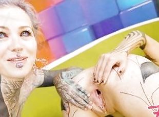 Tattoo Lesbian gets HARD fisted till she have a REAL ORGASM, alt goth punk