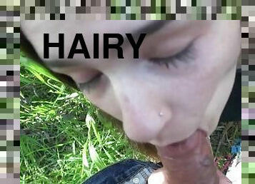 Vacation fun with pornstar Violet Viper behind the scenes, playing with her hairy pussy