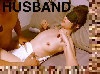 Husband surprises wife by blindfolding her amateur Asian hot wife