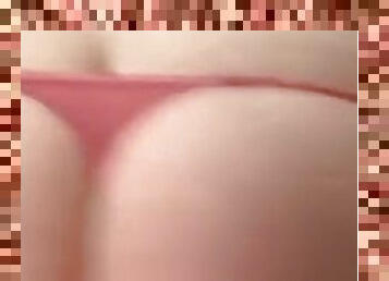 Chubby Sissy twerks in pink thong