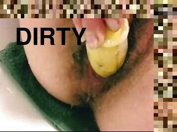 pissing, brudne, sperma, banan