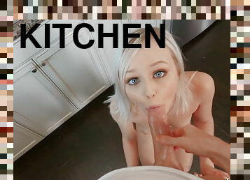Celestial minx Natalia Queen gets pounded hard at the kitchen