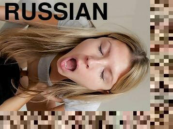 russisk, anal, blowjob, cumshot, tenåring, pornostjerne, deepthroat, creampie, pov, blond