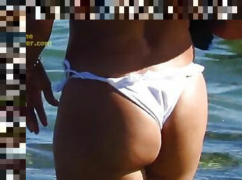 spiaggia, culo, bikini