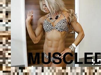 Ripped giant muscle woman