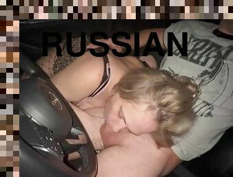 russisk, student, amatør, blowjob, hjemmelaget, bil, første-gang