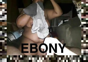 Ebony sucking white cock