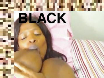 Big black titty sexy self sucking