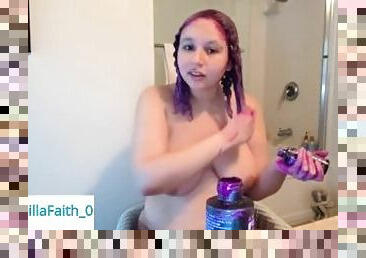 DYING MY HAIR PURPLE BIG TITTY GOTH GIRL AAMIRA FAITH ARDALAN