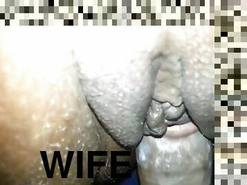 Cum twice on wife's creamy pumped slit