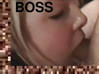 Giving the boss a blowjob at work live