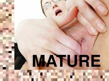 Masturbation with a horny mature nurse