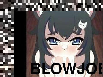 blowjob, cum, anime, hentai, søt