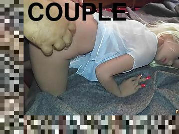 Pervert guy fucked couple of petite sex dolls in a row