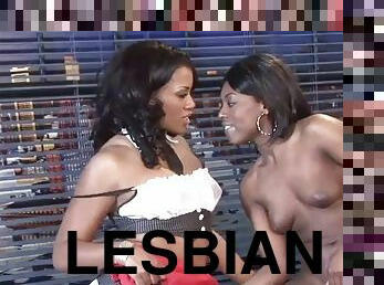 A hot lesbian clip with ebony hotties