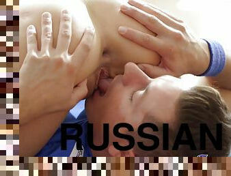 russisk, anal, creampie, fingering, sperm, europæisk, knepning-fucking, euro, naturlig, piercet