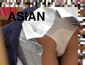 asiatisk, skønheder, teenager, cam, lurer, upskirt, trusser, fetish, asiatisk-teenager