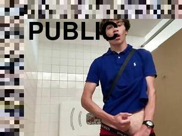 Gay Teen Model Masturbates Inside colleges Public Restroom! *Almost Got Caught*