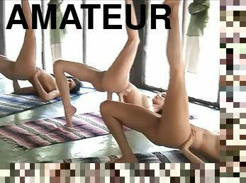 Nude yoga class