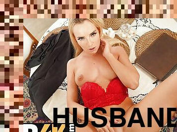 DEBT4k. Hot blonde cheats on her husband with a collector after buying a car