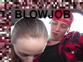 babes, blowjob, stor-pikk, tenåring, bil, kåt, petite, baksetet