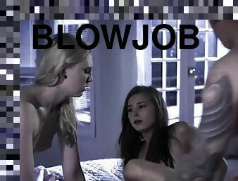 doggy, blowjob, tenåring, hardcore, trekant, rumpe-butt