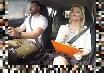 Fake Driving School - Big Facial Finish For Posh Examiner 1 - Katy Jayne