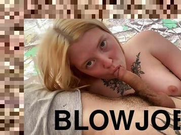 Blowjob In A Tent Cum In Mouth