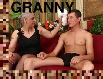 First huge cock anal granny
