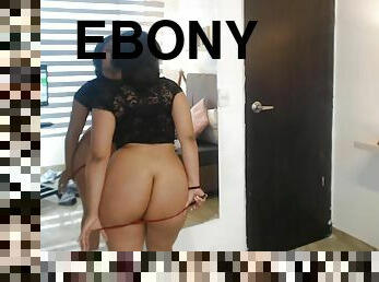 Ebony booty MILF teases us online