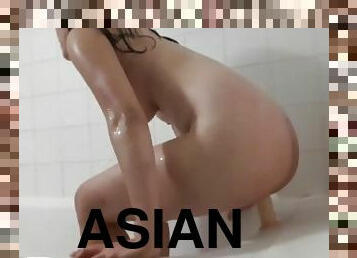 asiatic, imbaiere, masturbare-masturbation, amatori, cuplu, taratura, dus, solo, bruneta, realitate