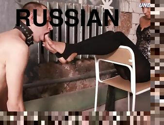 Foot worship and trample by russian goddess