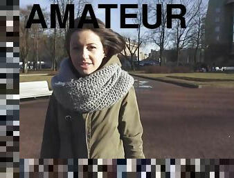 amatør, hjemmelavet, rolleudvælgelse, tøs, i-ansigtet, brunette