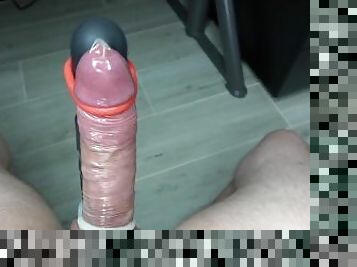 ekstrem, onani, cumshot, stor-pikk, leke, tysk, pov, cum, pikk