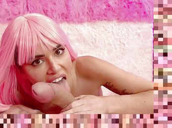 Alluring pink-haired vixen breathtaking xxx video